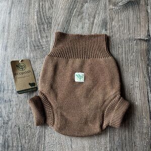 Ecoposh 100% Wool Brown Knit Diaper Cover